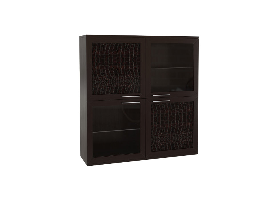 Шкаф-витрина Полка 4-х дверная (2 стеклодвери) Парма Люкс