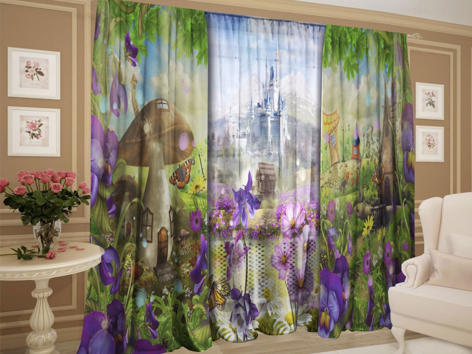 Комплект штор с тюлем Дружелюбие в сказке