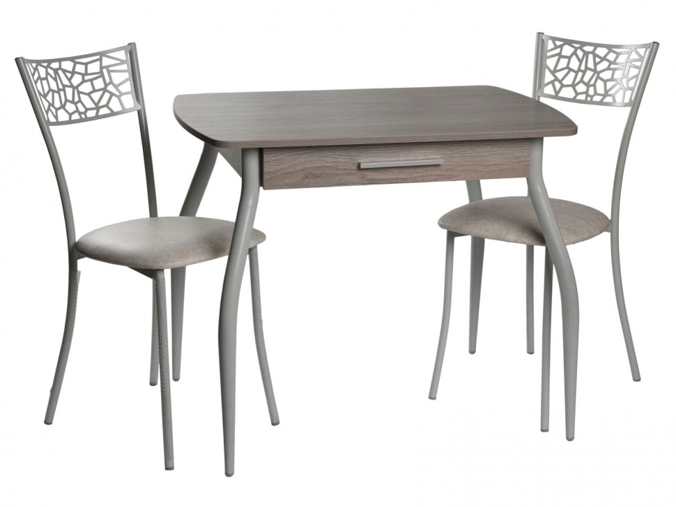 Кухонный стол DP-010102101 Стол ДП1-01-02 900х600 с/я М55 "Граус" ЛДСП "Навара", Ноги для стола гнутые с утонением (белый мрамор)