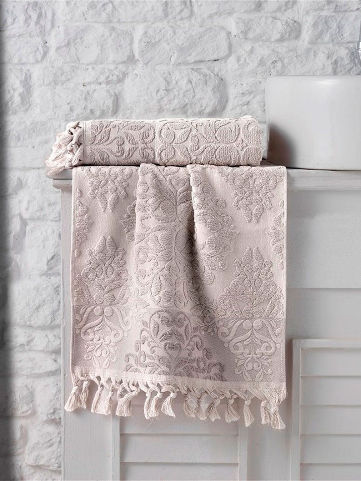 Полотенце махровое "KARNA" жаккард с бахромой OTTOMAN 70x140