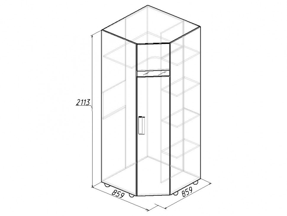 Распашной шкаф Шкаф угловой Hyper 1