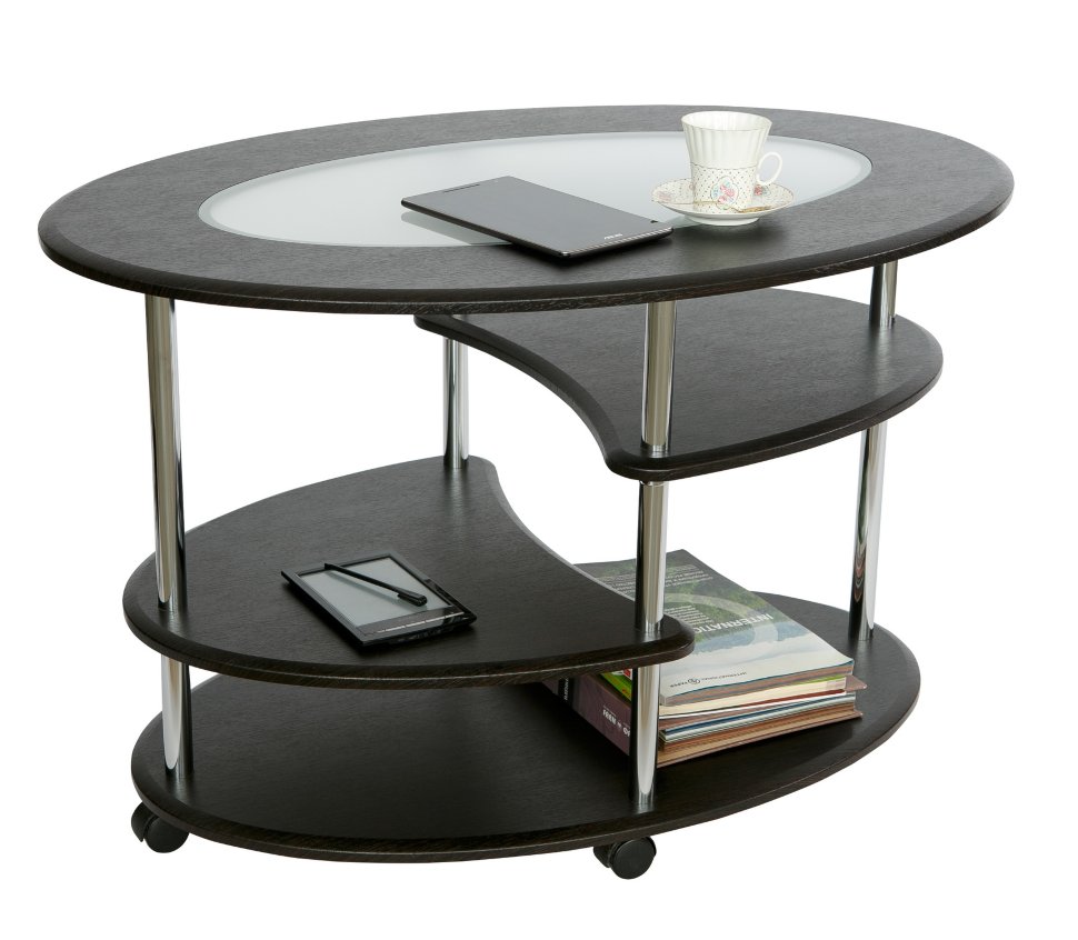 Журнальный столик Стол журнальный "Эллипс"+стекло