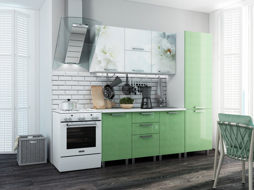 Кухонный гарнитур Бьянко 210 см