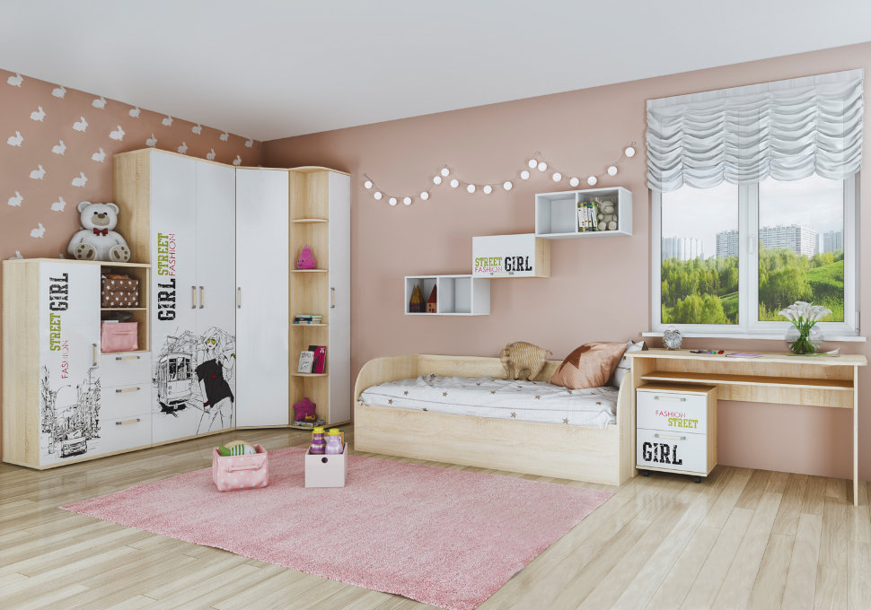 Угловой шкаф-стеллаж Сенди