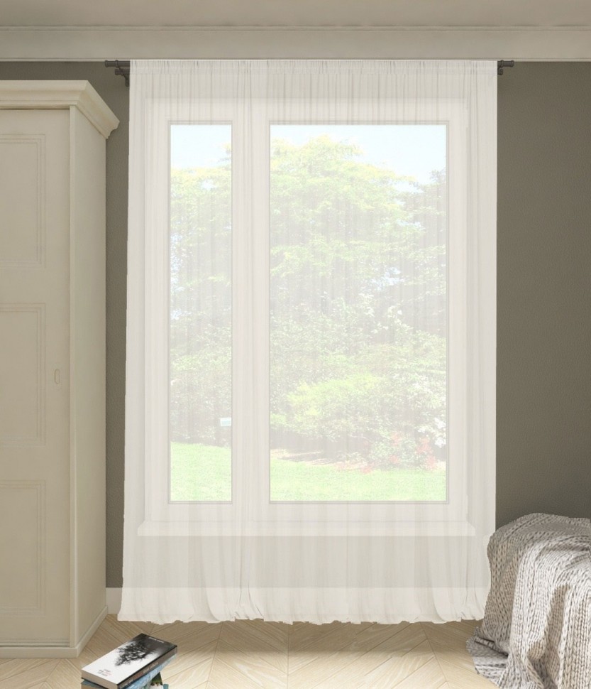 Тюль Вуаль сливочный