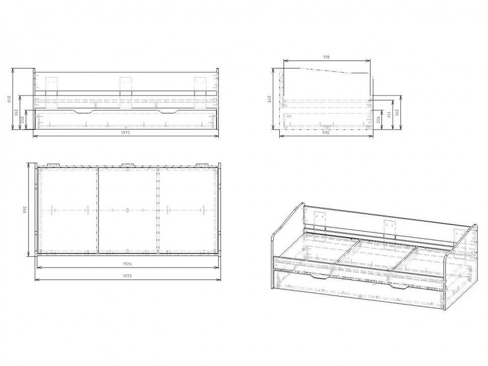 Детская кровать Полини Симпл 17