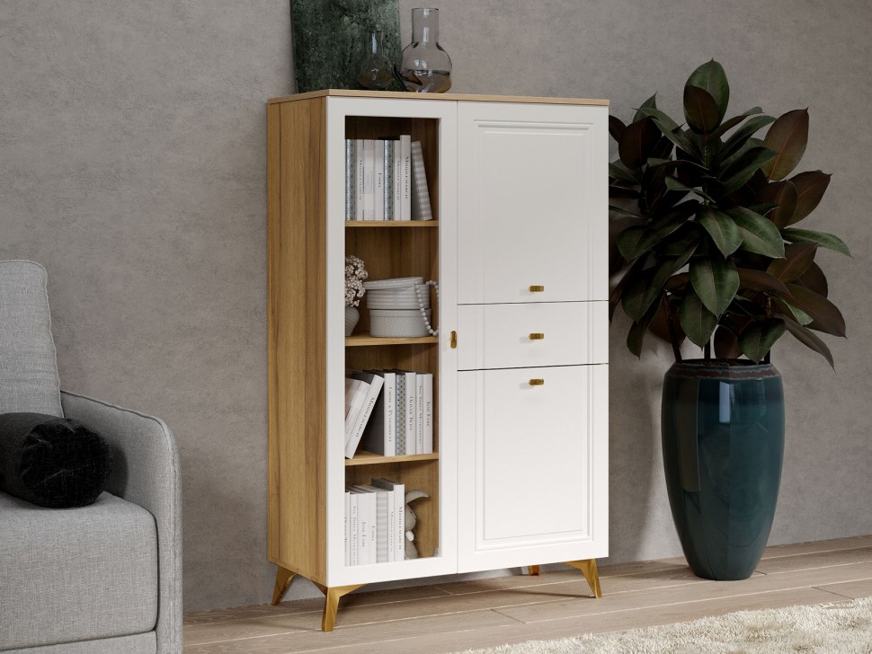 Шкаф-витрина Вега Сапфир 1 стеклодверь