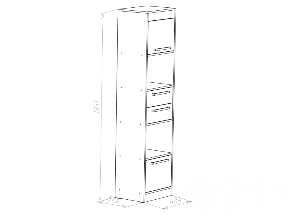 Стеллаж Стеллаж Оксфорд Лайт 2 дв 2 ящ