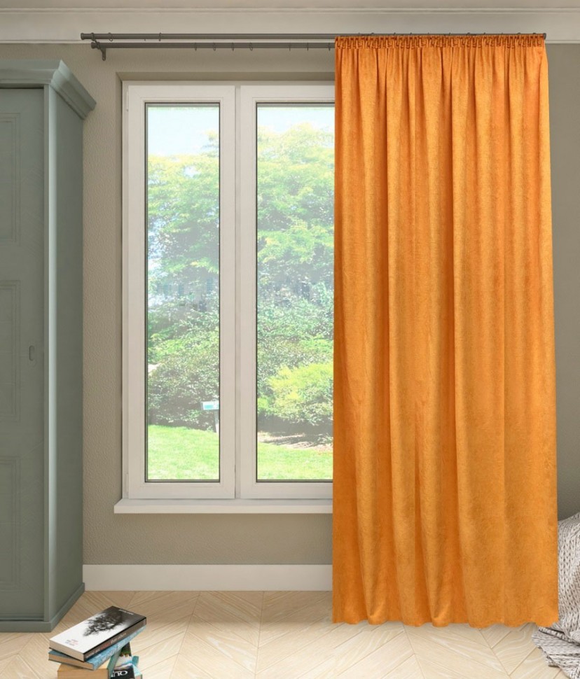 Штора Канвас оранжевый
