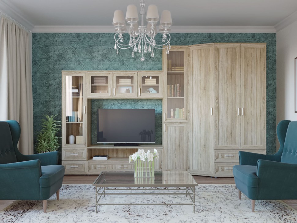 Шкаф-витрина Леонардо 2 ящика