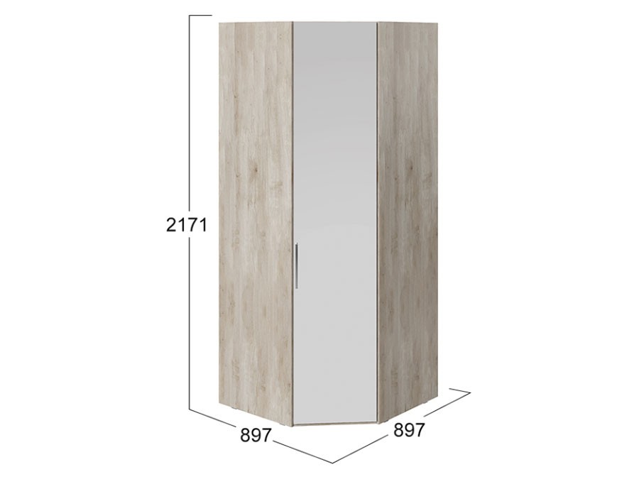 Распашной шкаф Угловой шкаф с зеркалом Эмбер