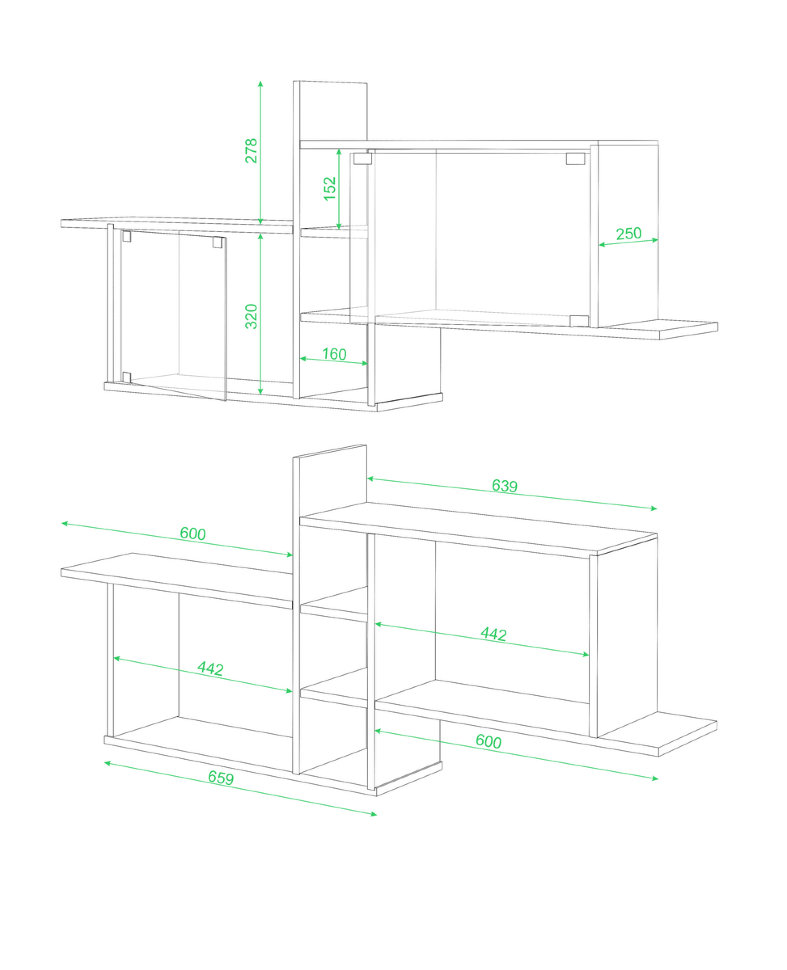 Настенная полка ПК-14, ПК-14 + стекло