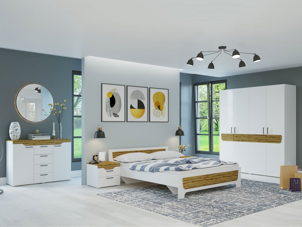 Двуспальная кровать Кровать Милана с основанием