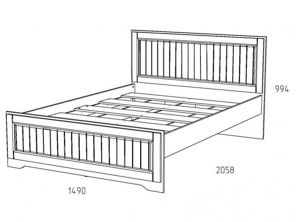 Кровать Оливия Лайт 140х200 НМ 040.34-01 настил